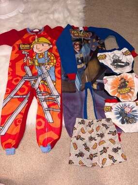 Vintage Bob the Builder & Rescue Heroes Pajama & Underwear Lot, Sizes 4-7